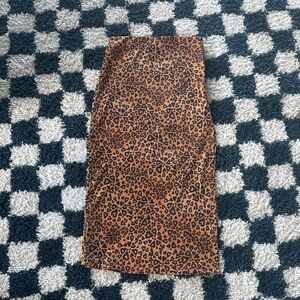 Urban Outfitters Satin Leopard Midi Skirt.